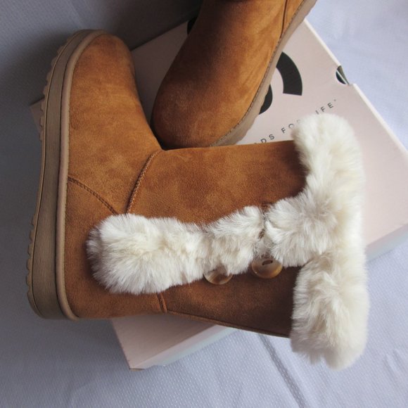 SO SOPHIA BIG GIRLS CHESTNUT WINTER BOOTS (SIZE 6) - Picture 7 of 16